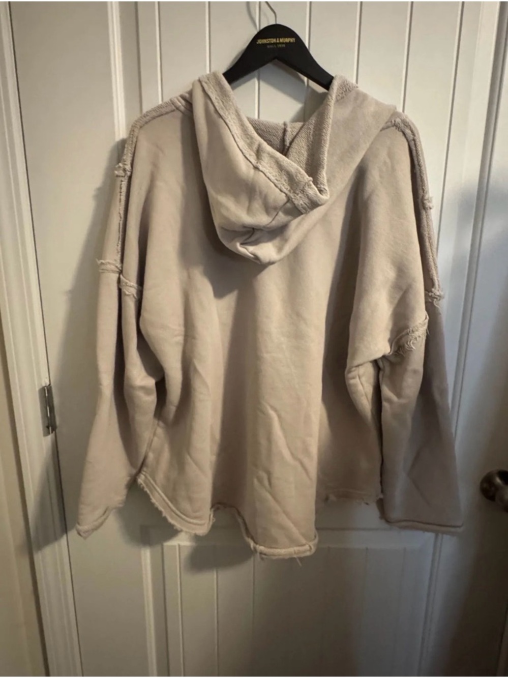 Natural Life Relaxed V-Neck Hoodie Sweatshirt in Light Gray - Picture 3 of 4